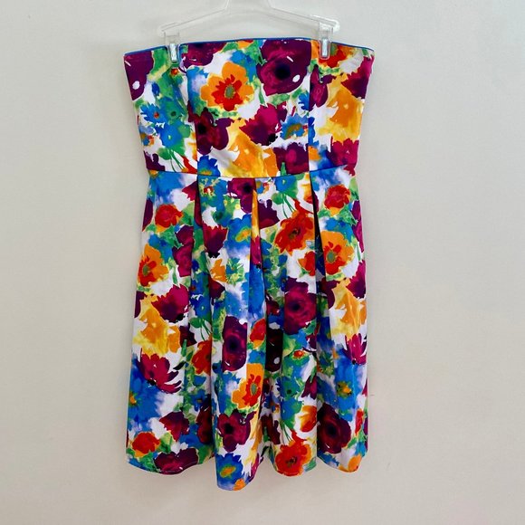 Spense‎ Floral Strapless Dress - Picture 1 of 8